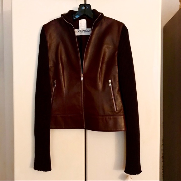 Dolce & Gabbana Jackets & Blazers - DOLCE & GABBANA NWT LAMB LEATHER JACKET/CONTRASTS